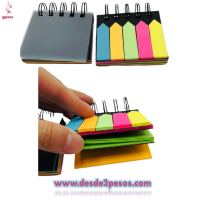 Bloc de notas 4 colores de postick c/25 hojas cada uno, 5 colores de pegatinas con 25 hojas cada uno 8 x 7cm. 