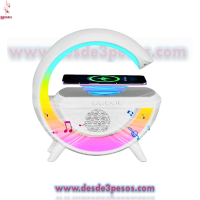 Bocina Google bluetooth con cargador inalÃ¡mbrico para Celular y lampara Led de mesa 25 x 21.5 cm. 