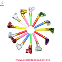 Bolsa con 12 Espanta Suegras Colores Metalicos 7.5 cm. De largo 