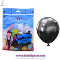 Bolsa con 50 globos en color NEGRO #8