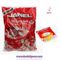 Bolsa con 50 piezas de Cinta Adhesiva Transparente Marca Janel 12mm X 10 m