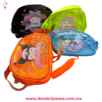 Bolsa de Hule en colores Transparentes con Imagen KUROMI Cinta Ancha 23 x 17 cm N-399