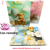 Bolsa de Regalo GRANDE en 3D hecha de Carton Duro modelos como Foto 27 x 34 cm C-3-1