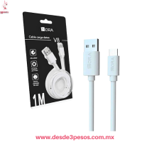Cable 1 Hora V8 Micro USB de 1 Metro - Carga y Datos CAB177 Marca 1Hora