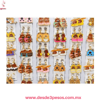 Caja C/36 Pares de Aretes de Ositos Esmaltados con Zirconia Cúbica 2.5cm. MC25-A18 Costo Unitario: $5.25