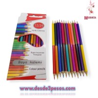 Caja con 12 Bicolores 12/24 Boya Kalemi 19cm. De largo