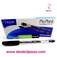Caja con 12 Boligrafos POINT MEDIANO en color NEGRO