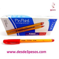 Caja con 12 Boligrafos POINT PUNTO MEDIANO en color ROJO