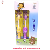 Caja con 12 Cepillo Intantil en Blister Individual Mango de Goma Osito 15 cm de largo LIN-29