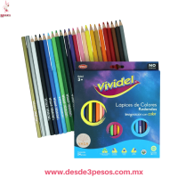 Caja de Lapices de Colores Vividel 24 piezas.No toxico