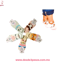 Calcetines Balerina Bebe Antideslizantes, Algodón, Diseño Animado, Talla 0-12 Meses