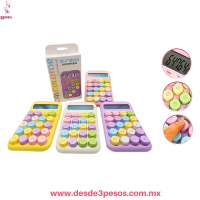 Calculadora Surimax SM25MDE003 Diseño Pop Colores Pastel, Teclas Redondas Aprox. 9 x 15 x 3 Cm.