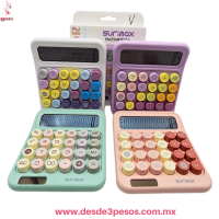Calculadora Surimax SM25MDE004 Teclas Redondas, Colores Pastel, DiseÃ±o Moderno, Aprox. 13 X 15 X 3 cm 