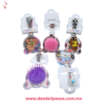 Cepillo en forma de Oso material de Plastico Transparente con Lentejuela en colores 17 x 9 cm. MC26-74