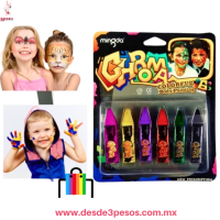Crayones de Pintura Corporal Mingda ? Kit de 6 Colores Maquillaje de Fantas?a, F?cil de Usar y Lavar. MD-300A