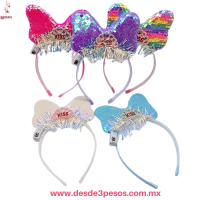 Diadema con Moño de Lentejuelas y Luz LED - Corona 