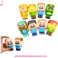 Esponja Minecraft Juguetes Antiestrés Multicolor varias presentaciones en costalito individual 9.5 x 6 cm. 7341