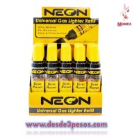 GAS BUTANO NEON REFILL 18ML Caja con 20pza. Precio es por 1pza.