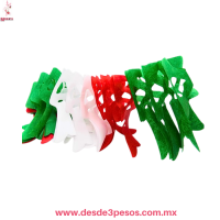 Guirnalda de Papel Acordeón Tricolor Decoración Fiesta Mexicana 2 metros aprox. 