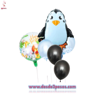 Juego de Globos Pingüino 8pza. 67 x 46cm. 