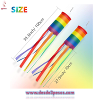 LGBT CALCETN DE VIENTO arco iris 1mt. De largo por 6cm. Diametro 