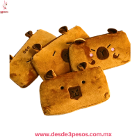 Lapicera Felpa Capibara de Cierre 20 x 11cm. Tono café 