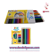 Lapiz de Color SIVO 14pza. Con Sacapuntas 18cm. De largo 