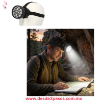 Linterna Tipo Minero Ocupa 3 pilas AA no incluidas 10 x 10 cm. 