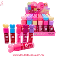Lip Gloss Brillo con Glitter FaVOR BEAUTY 9 X 2 cm Caja con 24 pza. precio por 1 pza, LG3647