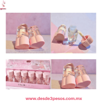 Lip Gloss Brillo en forma de Corazon FAVOR BEAUTY con destellos de Figuras 6 x 3 cm. Caja con 24 pza. precio por 1 pza. LG3822