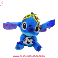 Llavero de peluche en forma de Stitch futbolero 15 x 10 cm color como en foto 