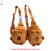 Mariconera /bolsa de Peluche con forma de Capibara con Cierre 27 x 18 cm E-619
