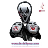 Mascaras para Halloween con Velo en Tres Modelos Diferentes 30cm. Aprox. 