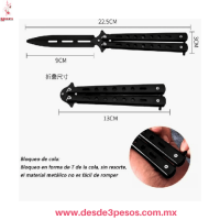 Navaja Mariposa de Práctica Balisong Trainer 16 X 2.5cm Metálica JF328