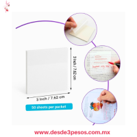 Notas adhesivas transparentes, 75 x 75 mm, 50 piezas AA-1093-7