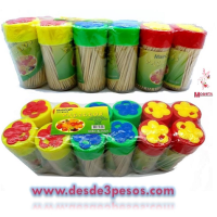 Paq. Con 12 Envases con palillos de Madera 