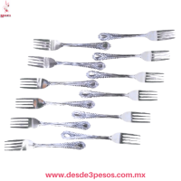 Paquete con 12  Tenedor Metalico 