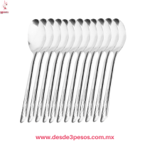 Paquete con 12 cucharas metalicas 