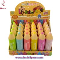 Paquete con 24 Lapiz Labial Balsamo con aroma presentacion de 6 tonos 8 x 3cm. 
