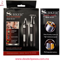 Rasuradora Recargable para Pelo y Barba con Cabezales intercambiables, Marca Surker Mod. SK-215