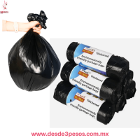 Rollo con 10 Bolsas De Basura  en color negro  80 X 100 cm