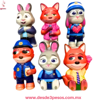 Squishi ZOOTOPIA 4 modelos diferentes presentacion en costalito individual 12 x 7cm. 7671