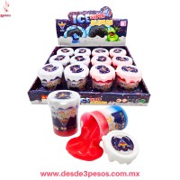 Super Slime Tricolor ICE caja con 12 pza. precio por 1 pza. 8 x 6 cm. H-1828