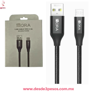  Cable USB-A a Tipo C , Carga R?pida 3A, 1 mts. Largo Marca 1hora CAB249