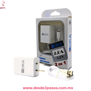  Cargador + Cable Tipo Iphone Rápido 1 HORA IP Combo, 10W, 2 en 1 - Compacto y Eficiente CAR088