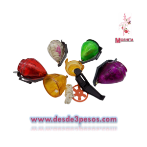  Trompo de PlÃ¡stico resistente con Punta Metalica Incluye Cuerda Porta trompos y accesorio 5 tonos 9 x 5cm. 