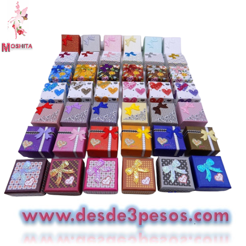 Paquete con 24 Cajas de Regalo Para Anillo en colores 5 x 4.5cm.