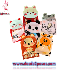 2 Pzas de Bolsas Reusables con cierre hermetico para guardar alimentos 24.5 x 16.2cm. Con decoracion de dibujos animados