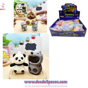 Animalitos Squishy Estirable con Mameluco Desmontlable 6 x 4 cm