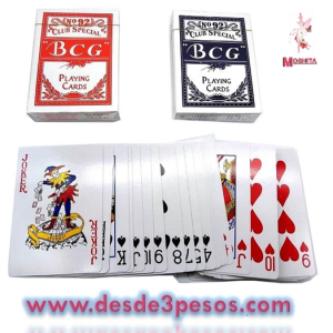 Baraja tipo Poker, Colores Negro y Roja